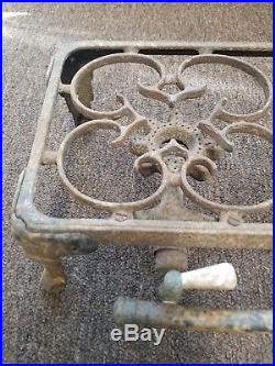 Rare Antique Cast Iron 3 Burner Gas Grill / Stove HTF (Griswold)