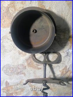 Rare Antique Cast Iron Coffee Bean Roaster Hand Crank Stove Top Primitive 20