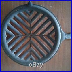 Rare Antique Cast Iron Gas Stove Broiler Frying Pan, Camping, Grilling, Broiling