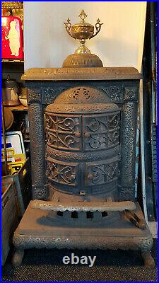 Rare Antique Cast Iron Parlor Stove'Social No 13' Decorative S. M. Howes Co