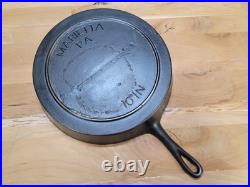 Rare Antique Fully Marked MARIETTA Pa Cast Iron Pan Skillet Gate Mark #10