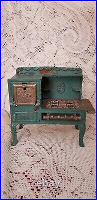 Rare Antique Kent Cast Iron Salesman Sample Gas Range Doll Toy Stove Miniature Rare Antique Kent Cast Iron Salesman Sample Gas Range Doll Toy Stove Miniature
