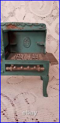 Rare Antique Kent Cast Iron Salesman Sample Gas Range Doll Toy Stove Miniature Rare Antique Kent Cast Iron Salesman Sample Gas Range Doll Toy Stove Miniature