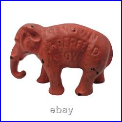 Rare Antique Pink Cast Iron Elephant Independent Stove Co. Owosso, MI