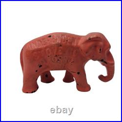 Rare Antique Pink Cast Iron Elephant Independent Stove Co. Owosso, MI
