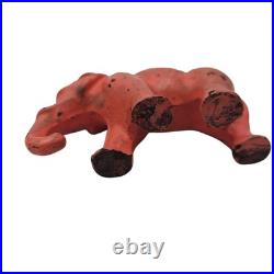 Rare Antique Pink Cast Iron Elephant Independent Stove Co. Owosso, MI