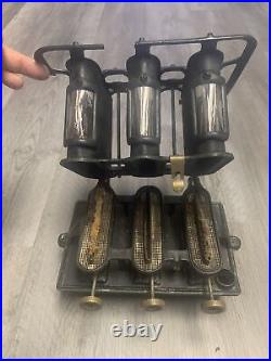 Rare Antique SAD Cast Iron Kerosene 3 Burner Stove Heater