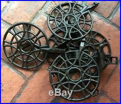 Rare Antique TRIVETREE Cast Iron Trivets for 6 Wood Stove Pipe