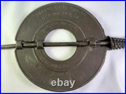 Rare Cast Iron Brown Camp Des Moines Iowa 6 Inch I. O. A Stove Damper Patent 1925