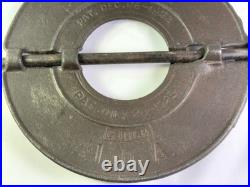 Rare Cast Iron Brown Camp Des Moines Iowa 6 Inch I. O. A Stove Damper Patent 1925