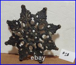 Rare-Cast Iron Star Shaped Center Hub for Stove Pipe Floor Grate-Very Rare #28