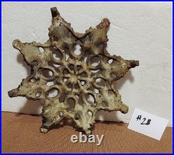Rare-Cast Iron Star Shaped Center Hub for Stove Pipe Floor Grate-Very Rare #28
