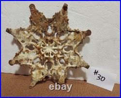 Rare-Cast Iron Star Shaped Center Hubs for Stove Pipe Floor Grate-Rare #30