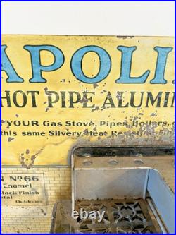 Rare Early 1900's Sapolin Advertising Display Cast Iron Stove on Lithograph Tin Rare Early 1900's Sapolin Advertising Display Cast Iron Stove on Lithograph Tin
