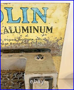 Rare Early 1900's Sapolin Advertising Display Cast Iron Stove on Lithograph Tin Rare Early 1900's Sapolin Advertising Display Cast Iron Stove on Lithograph Tin
