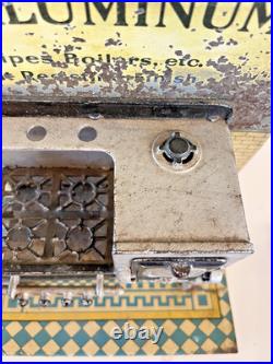Rare Early 1900's Sapolin Advertising Display Cast Iron Stove on Lithograph Tin Rare Early 1900's Sapolin Advertising Display Cast Iron Stove on Lithograph Tin
