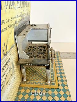 Rare Early 1900's Sapolin Advertising Display Cast Iron Stove on Lithograph Tin Rare Early 1900's Sapolin Advertising Display Cast Iron Stove on Lithograph Tin