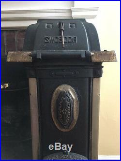 Rare German Antique Store Munich 1890s Parlor Coal Stove Cast Iron Swoboda