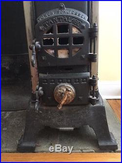 Rare German from Antique Store Munich 1890s Parlor Coal Stove Cast Iron Swoboda