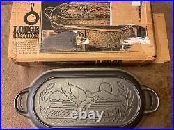 Rare Lodge Sportsman Cast Iron Sportsman Cooker #404 With Ribbed Grill/Lid 10qt