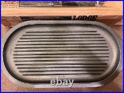 Rare Lodge Sportsman Cast Iron Sportsman Cooker #404 With Ribbed Grill/Lid 10qt