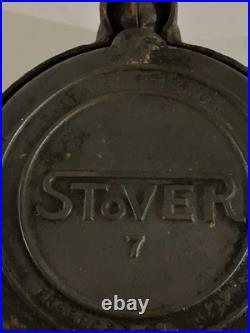 Rare Stover Cast Iron Waffle No. 7 With High Base