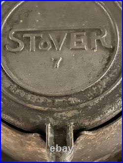 Rare Stover Cast Iron Waffle No. 7 With High Base