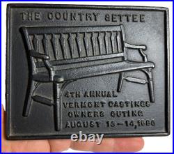Rare Vintage 1988 Vermont Castings Woostove 4th Annual Outing Cast Iron Plaque