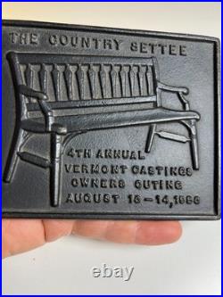 Rare Vintage 1988 Vermont Castings Woostove 4th Annual Outing Cast Iron Plaque