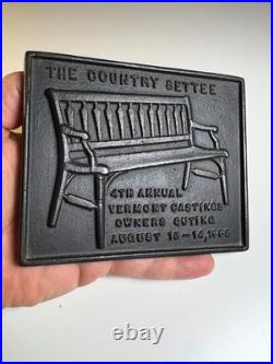 Rare Vintage 1988 Vermont Castings Woostove 4th Annual Outing Cast Iron Plaque