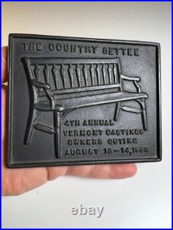 Rare Vintage 1988 Vermont Castings Woostove 4th Annual Outing Cast Iron Plaque
