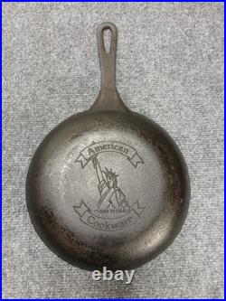 Rare Vintage AB&I American Brass & Iron Cast Iron Skillet 9 Lady Libery Logo Rare Vintage AB&I American Brass & Iron Cast Iron Skillet 9 Lady Libery Logo