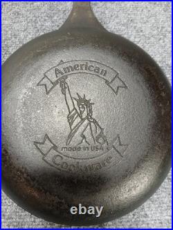 Rare Vintage AB&I American Brass & Iron Cast Iron Skillet 9 Lady Libery Logo Rare Vintage AB&I American Brass & Iron Cast Iron Skillet 9 Lady Libery Logo