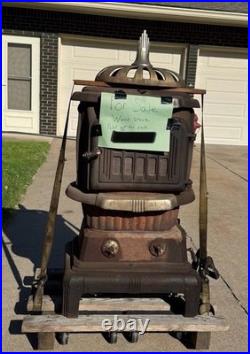 Rare Vintage Antique Prosperity Coal Wood Burning Parlor Heater Stove Cast Iron
