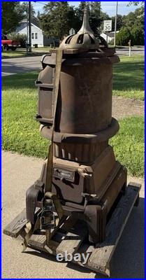 Rare Vintage Antique Prosperity Coal Wood Burning Parlor Heater Stove Cast Iron