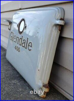 Rare Vintage Glendale 400 Enamel Cast Iron Wood Stove Kitchen Range Oven Door