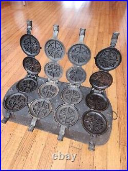 Rare Vintage Griswold Cast Iron French Waffle Maker Erie Pa Patented 1880
