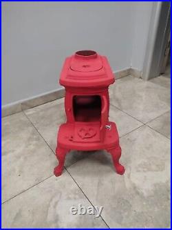 Red Woody Cast Stove Nostalgia, Wood Burning Stove, % 100 Cast Iron Stove Red Woody Cast Stove Nostalgia, Wood Burning Stove, % 100 Cast Iron Stove