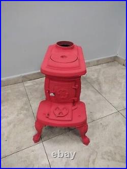 Red Woody Cast Stove Nostalgia, Wood Burning Stove, % 100 Cast Iron Stove Red Woody Cast Stove Nostalgia, Wood Burning Stove, % 100 Cast Iron Stove