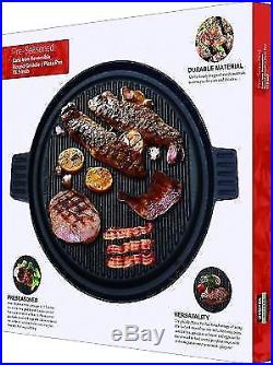 Reversible Cast Iron Grill Griddle Pan Hamburger Steak Stove Top Fry 13.5-inches