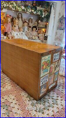 Roombox Vintage Dollhouse General Store With Cast Iron Stove An Bisque Dolls