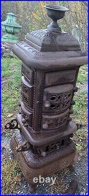 Rush cast iron stove antique coal fancy Parlor Cooking Heating Wood Metal Small