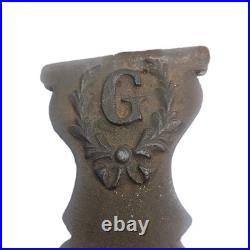 SET OF 6 Heavy Antique cast iron tub foot, furniture or stove leg stylized G
