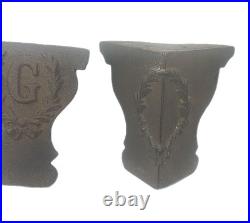 SET OF 6 Heavy Antique cast iron tub foot, furniture or stove leg stylized G