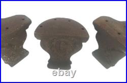 SET OF 6 Heavy Antique cast iron tub foot, furniture or stove leg stylized G