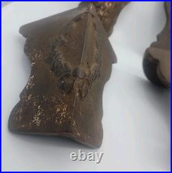 SET OF 6 Heavy Antique cast iron tub foot, furniture or stove leg stylized G