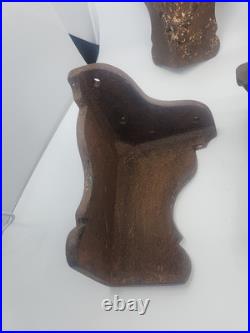 SET OF 6 Heavy Antique cast iron tub foot, furniture or stove leg stylized G
