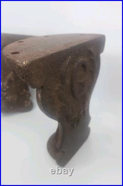 SET OF 6 Heavy Antique cast iron tub foot, furniture or stove leg stylized G
