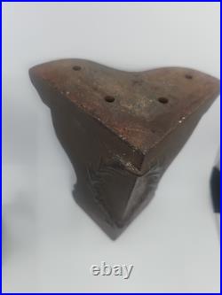 SET OF 6 Heavy Antique cast iron tub foot, furniture or stove leg stylized G