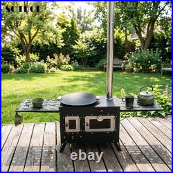 SOTECH Portable Outdoor Camping Stove withOven & Chimney & extension board black